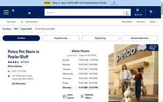 Petco of Poplar Bluff website