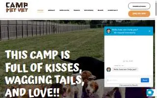 Camp Pet Vet website