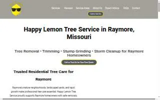 Happy Lemon Tree Service of Raymore website