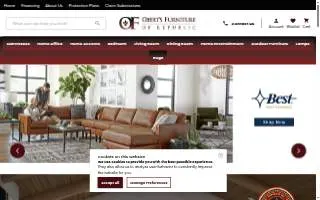 Obert's Furniture website