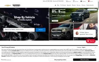 Pinegar Chevrolet Body Shop website