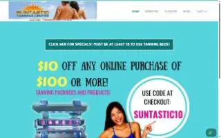 Suntastic Tanning Center website