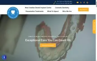 New Creation Dental Care of Spanish Lake website