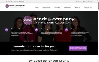 Arndt Company CPAs website