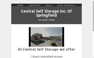 Central Self Storage of Springfield website