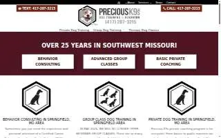 Precious K9s of Springfield website