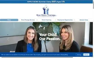 Blue Stars Therapy website