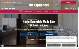 MC Appliances of St. Louis website