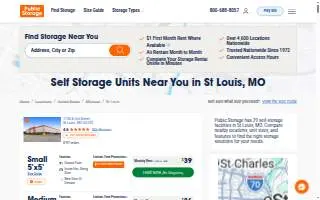 Public Storage of St. Louis website