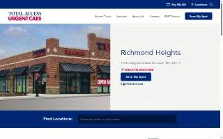 Total Access Urgent Care - Richmond Heights website
