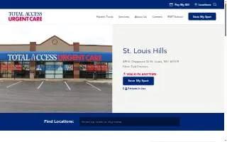 Total Access Urgent Care - St. Louis Hills website