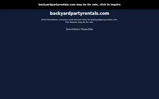 Backyard Party Rentals LLC of Washington website