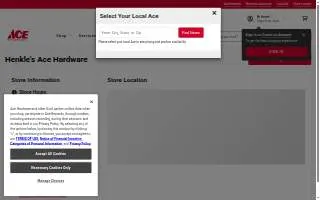 Henkle's Ace Hardware website
