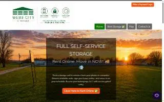 Webb City Storage website