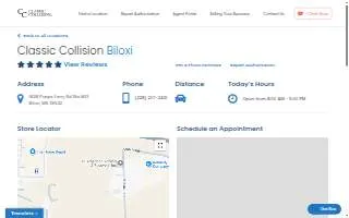 Classic Collision of Biloxi website