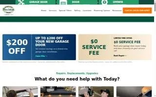 Precision Door Service of Brookhaven website