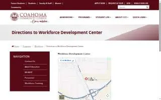 Coahoma Community College Workforce Development Center website