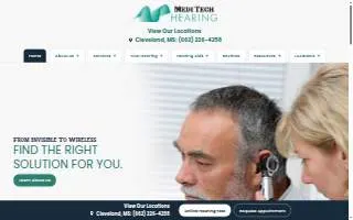 Medi Tech Hearing of Cleveland website
