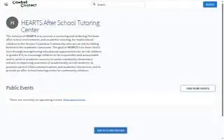 Hearts After School Tutoring website