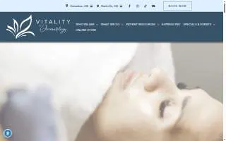 Vitality Dermatology of Columbus website