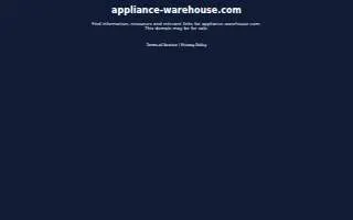 Appliance Warehouse of Corinth website