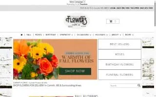 Corinth Flowers & Gifts LLC website