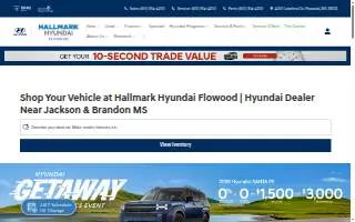 Hallmark Hyundai Flowood website