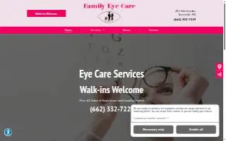 Family Eye Care of Greenville website