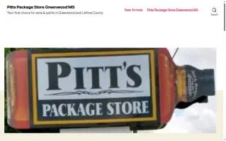 Pitts Package Store website