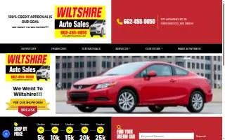 Wiltshire Auto Sales website