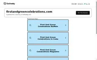 First & Green Celebrations website