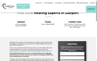 Coastal Hearing Center of Gulfport website