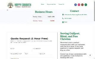 Happy Sabbath Tree Service website