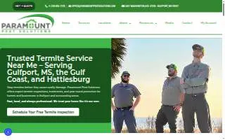 Paramount Pest Solutions of Gulfport website