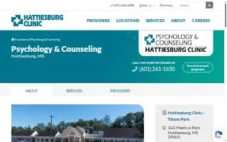 Hattiesburg Clinic Psychology & Counseling website