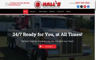 Hall's Towing Service of Jackson website