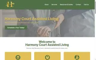 Harmony Court Assisted Living website