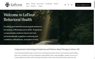LeFleur Behavioral Health, PLLC of Jackson website