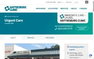Hattiesburg Clinic Immediate Care - Laurel website