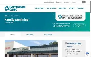 Hattiesburg Clinic Laurel Family Medicine website