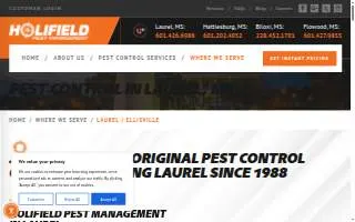 Holifield Pest Management website