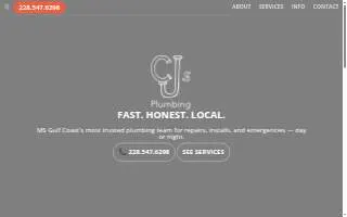 CJ's Plumbing website