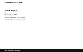 Gentle Hands Veterinary website