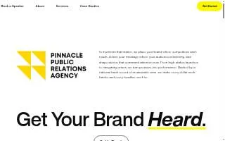 Pinnacle Public Relations Agency website