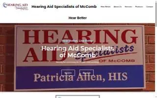 Hearing Aid Specialists of McComb website
