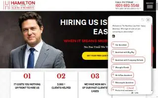 Hamilton Law Firm - Injury Attorneys website