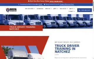 Coastal Trucking Driving School website