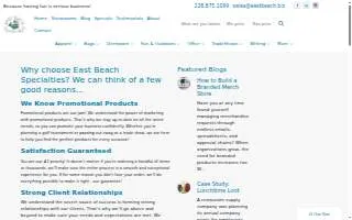 East Beach Specialties website