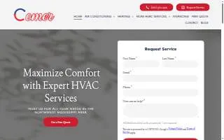 Comer Heating and Air LLC website