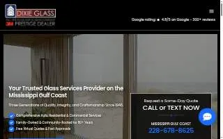 Dixie Glass Gulf Coast of Pascagoula website